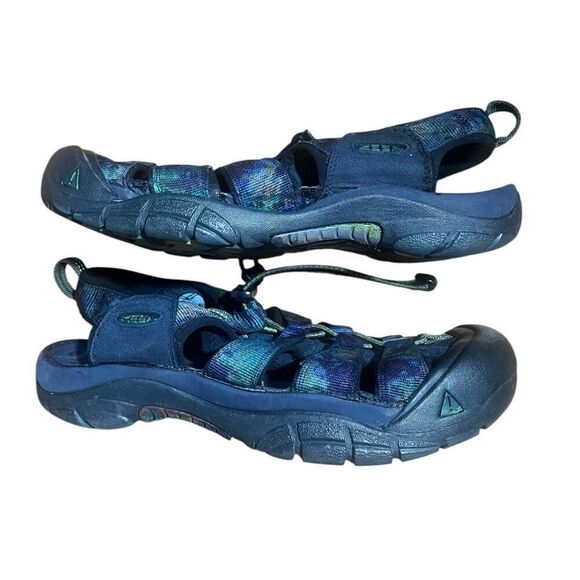 Keen Men’s Sandals Blue & Black Print Preowned Sz 11 - Picture 2 of 10